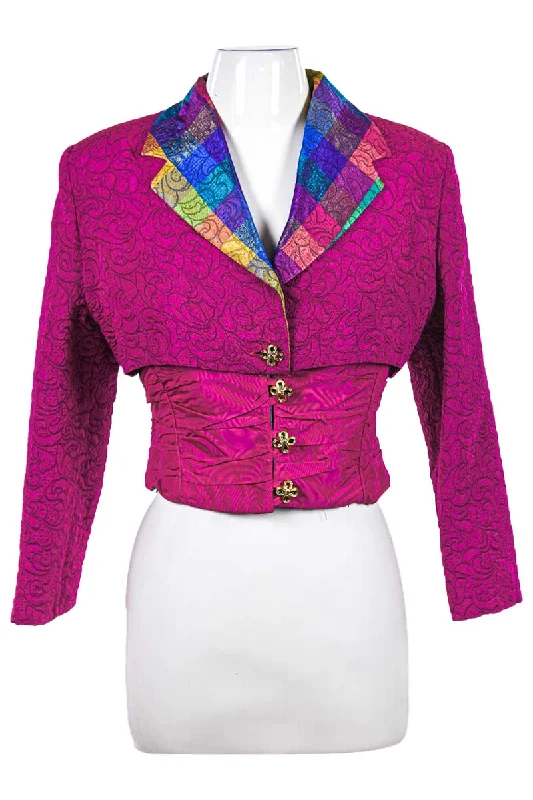 No Brand Jacket Notch Collar Peter Pan Collar Cowl Neck