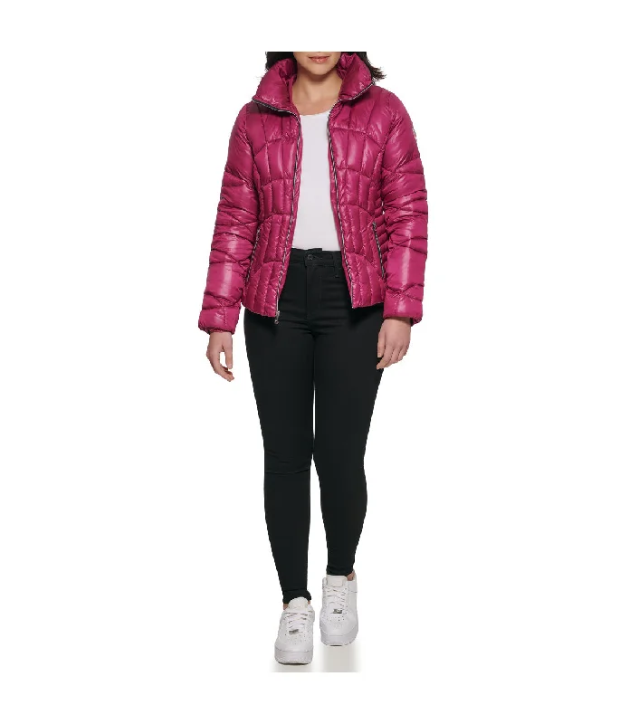 Quilted Puffer Jacket Magenta Faux Fur Jacket Real Fur Jacket Shearling Jacket