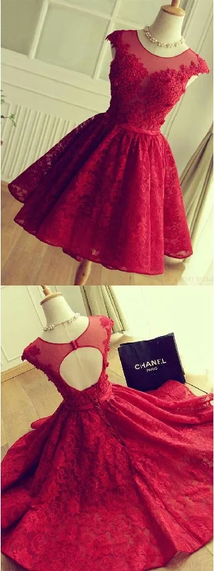 Short homecoming Dress, Lace Dress, Red Sexy Party Dress Tunics Wedding white