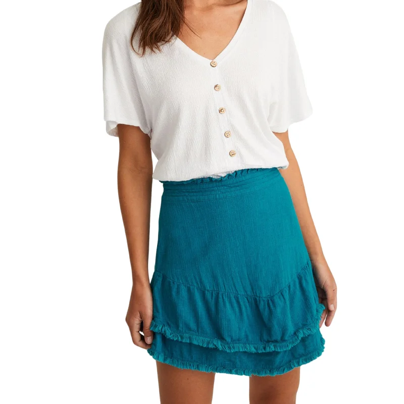OXXO - Mini Skirt with Fringes cashmere skirt soft
