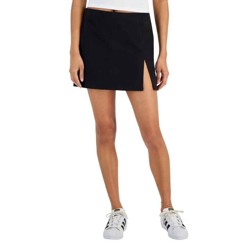 TINSELTOWN - Slit-Detail Ultra Mini Skirt wool skirt breathable