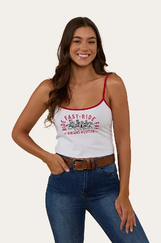 Ride Fast Ride Far Womens Tank - White layering tank top