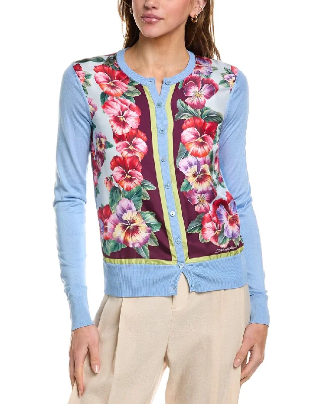 Dolce & Gabbana Silk Cardigan Tailored Straight A-Line