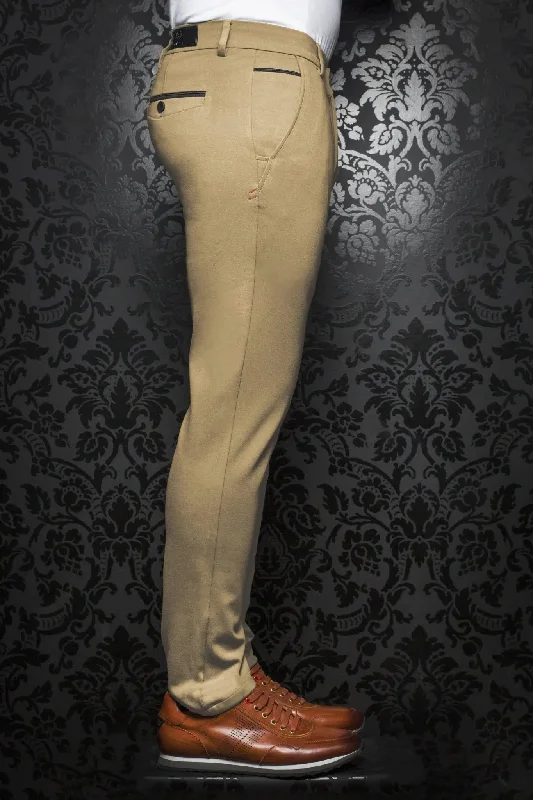 AU NOIR | Ultra Stretch Pants | Beretta Tan Stylish Paperbag Waist Pants