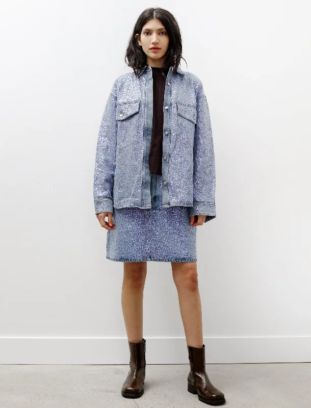 Sharmayne Denim Sequin Skirt velvet skirt luxury