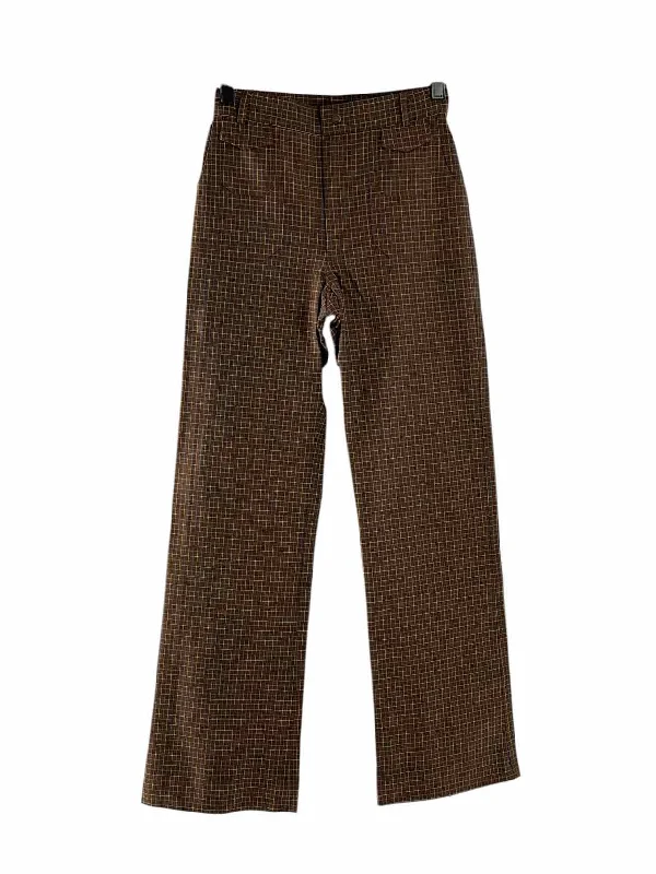 Anna Sui Size S Brown Print Pants Soft Wool Pants