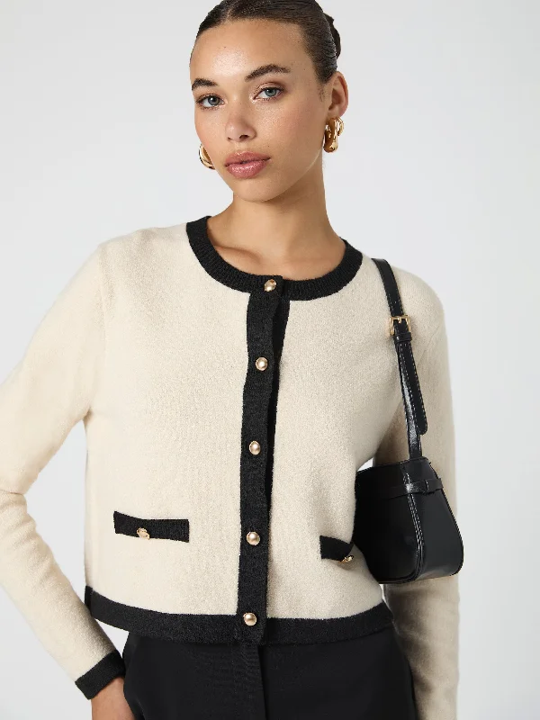 Vhari Contrast Cardigan Chenille Fabric Brocade Fabric Lace Fabric