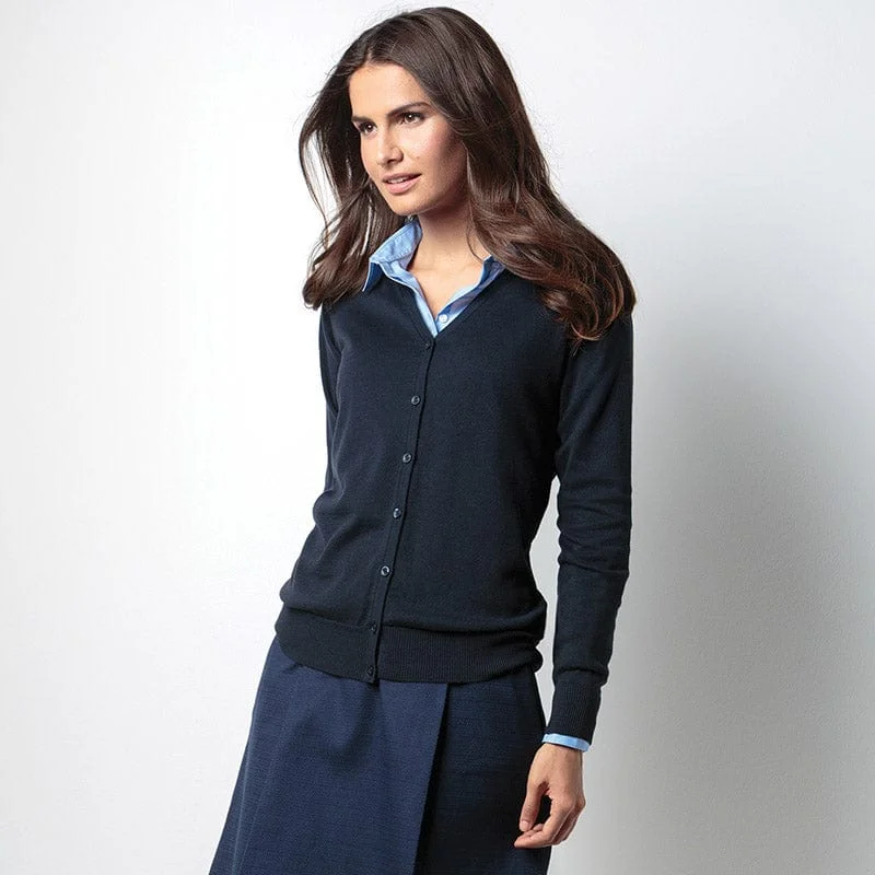 Kustom Kit KK354 Ladies' Arundel Long Sleeve V-Neck Cardigan Cashmere Blend Cotton Blend Poly Blend Kustom Kit KK354 Ladies' Arundel Long Sleeve V-Neck Cardigan Cashmere Blend Cotton Blend Poly Blend