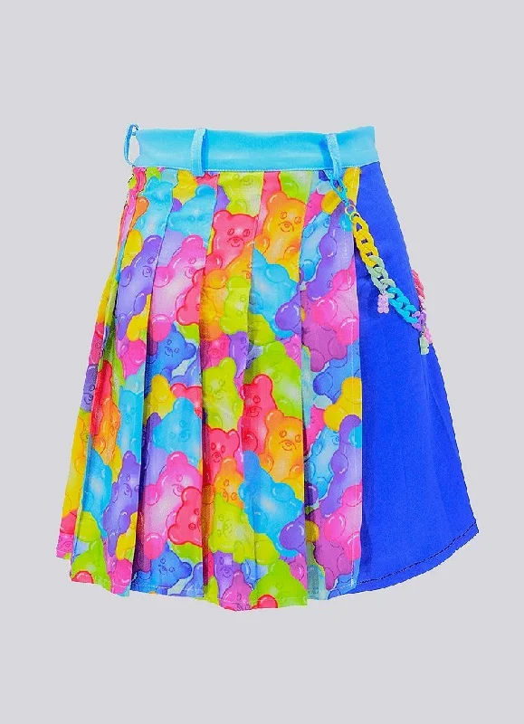 Gummy Bear Pleated Chain Skirt denim skirt classic