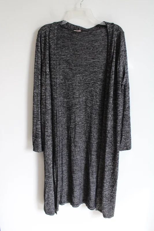 Hello Mello Carefree Threads Gray Heather Knit Long Cardigan | M Oversized Loose Flowy Hello Mello Carefree Threads Gray Heather Knit Long Cardigan | M Oversized Loose Flowy