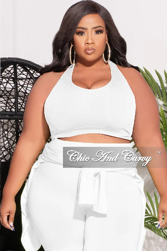 Final Sale Plus Size Ribbed Racerback Tank Top in White sage tank top