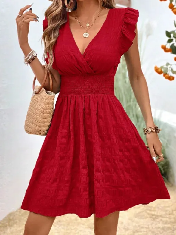 Elegant Sleeveless Holiday Beach Party Dress empire Waist empire