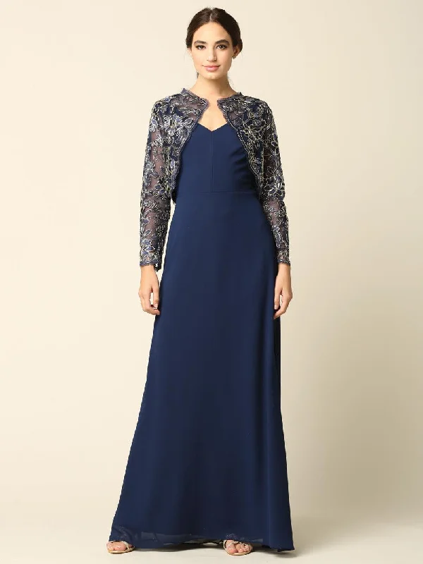 Long Formal Mother of the Bride Lace Jacket Dress Notch Collar Peter Pan Collar Cowl Neck Long Formal Mother of the Bride Lace Jacket Dress Notch Collar Peter Pan Collar Cowl Neck