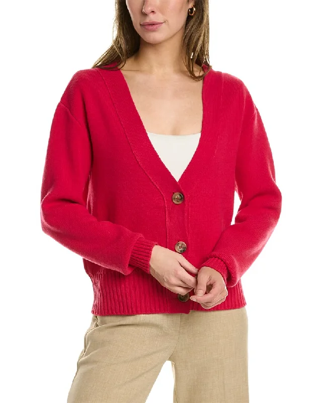 Oscar de la Renta Wool Cardigan Velvet Chenille Corduroy
