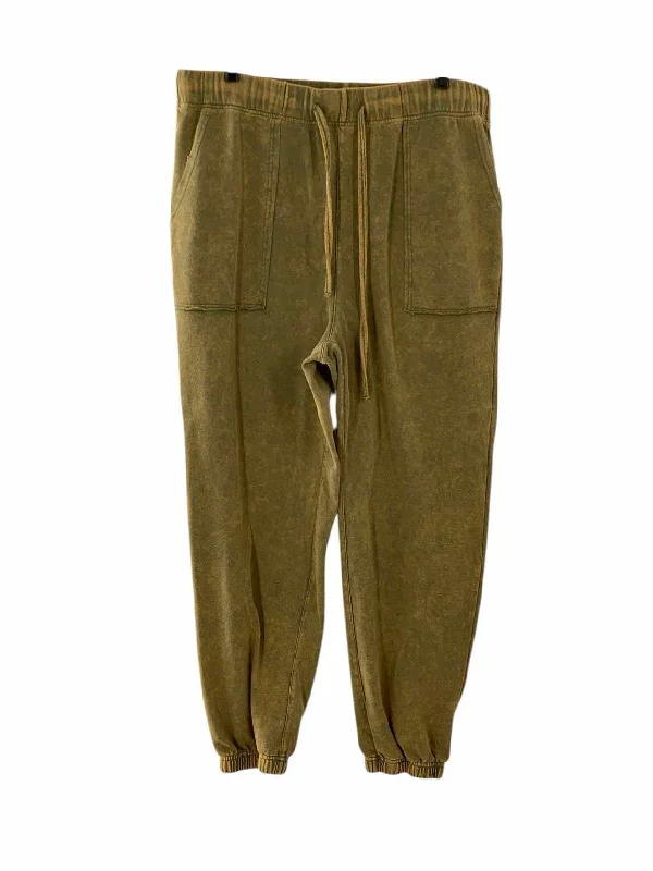 White Birch Size 2X Green Acid Wash Pants Formal Slim Pants