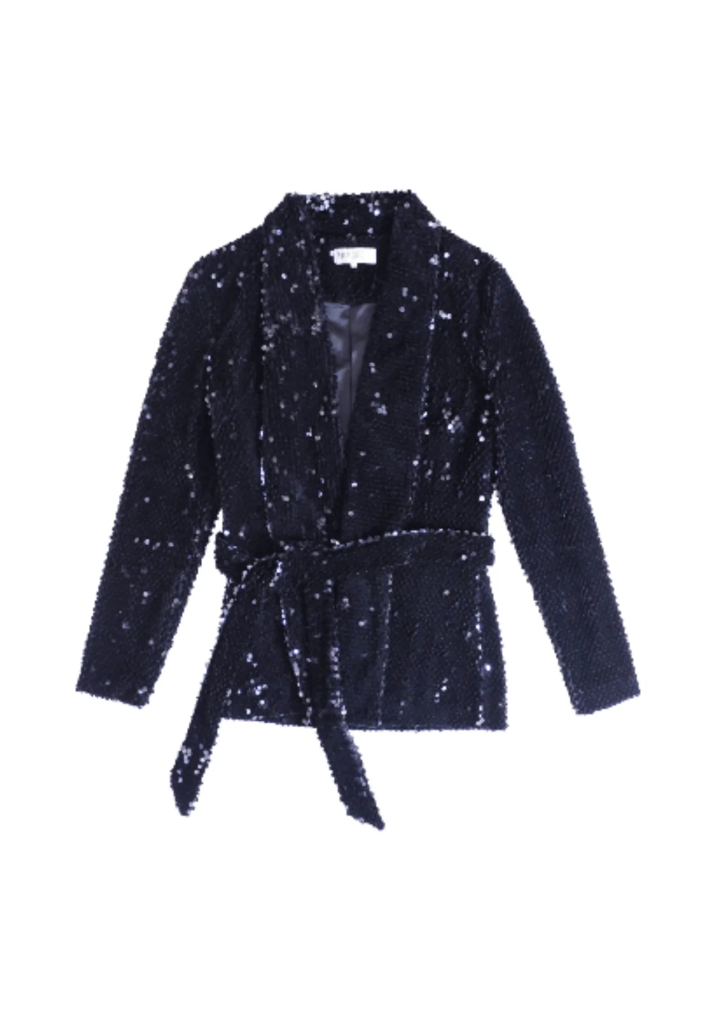 BLACK VELVET JACKET WITH SEQUINS Satin Jacket Silk Jacket Chiffon Jacket