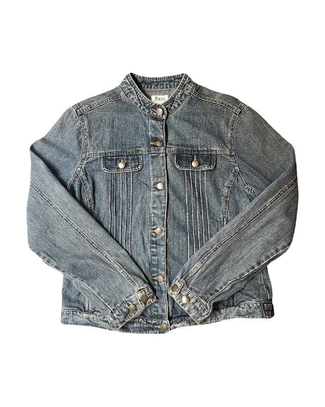 Vintage Y2K Denim Jacket Size L Fleece Fabric Down Fabric Feather Fabric