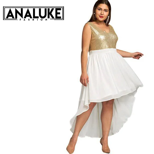 V-Neck Sleeveless Elegant Party Dress Glittery Long Formal