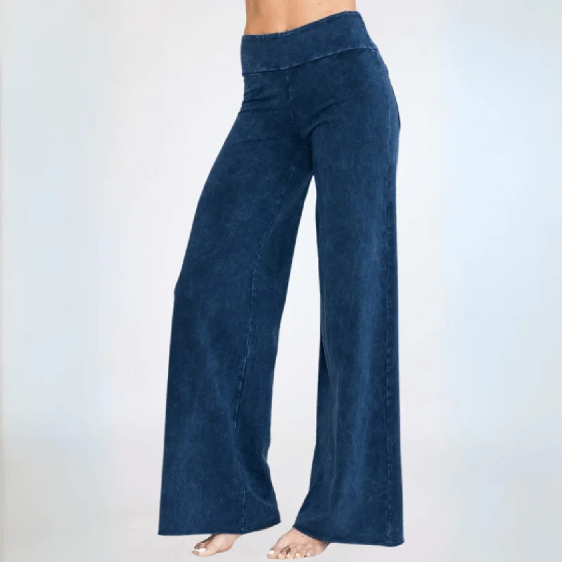 Casual Wide Leg Perfect Pants Made in USA Comfy Zip-Up Pants