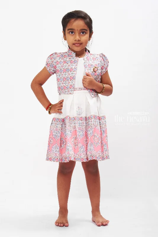 Mosaic Marvel Cotton Frock with Ornate Jacket for Girls Trench Coat Raincoat Waterproof Jacket Mosaic Marvel Cotton Frock with Ornate Jacket for Girls Trench Coat Raincoat Waterproof Jacket