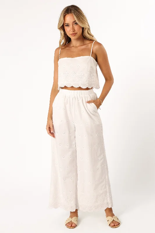 Clementine Pant Set - White Casual Yoga Pants