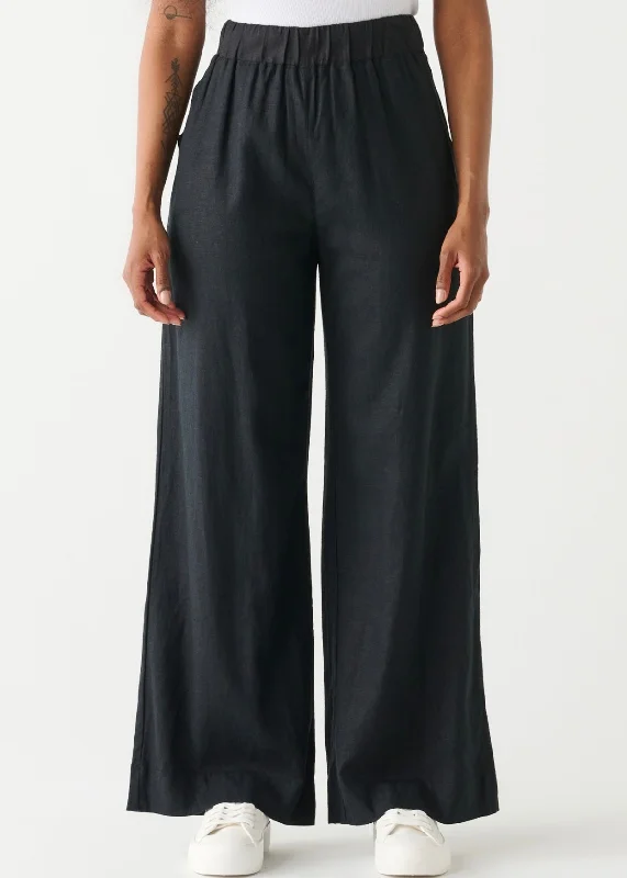 Elastic Waist Wide Leg Pant Elegant Silk Pants