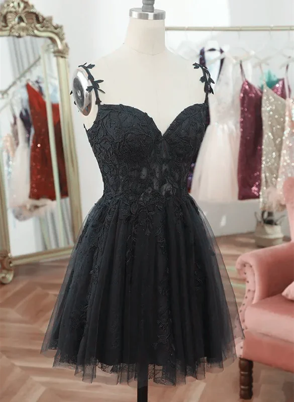 Black Short Sweetheart Tulle Homecoming Dress, Black Short Prom Dress Party Dress Tunics Chinos classic Black Short Sweetheart Tulle Homecoming Dress, Black Short Prom Dress Party Dress Tunics Chinos classic