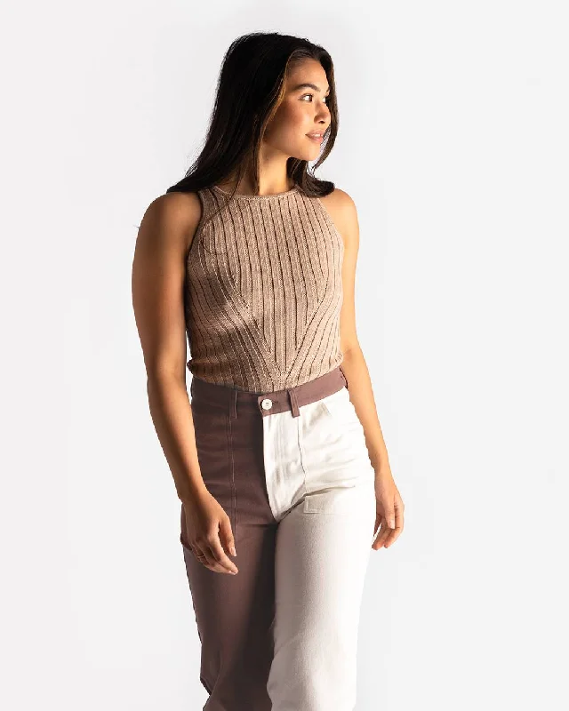Knit Tank (Sand) gym tank top