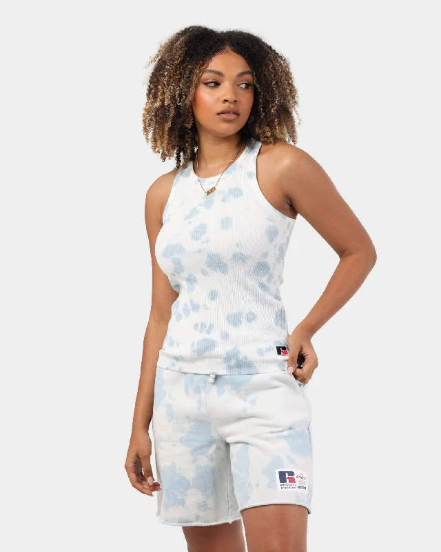 Russell Athletic Women's Racer Rip Tank Top Blue Tie Dye vintage tank top