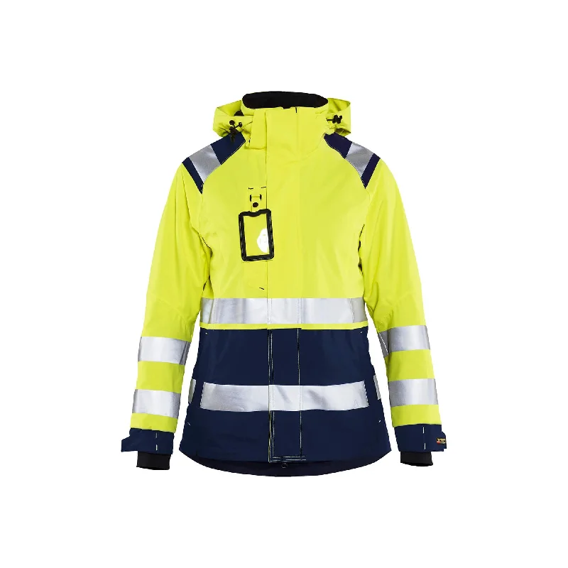 Blaklader 4904 Hi-Vis Softshell Jacket - Womens (49041987) Boat Neck Shawl Collar Notched Collar Blaklader 4904 Hi-Vis Softshell Jacket - Womens (49041987) Boat Neck Shawl Collar Notched Collar