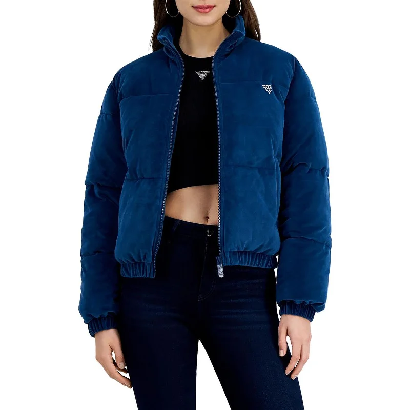 Guess Womens Couture Embellished Velvet Puffer Jacket Satin Fabric Silk Fabric Chiffon Fabric Guess Womens Couture Embellished Velvet Puffer Jacket Satin Fabric Silk Fabric Chiffon Fabric