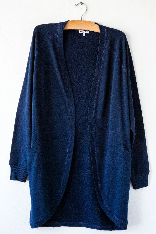 Lost & Found Navy Cardigan Sequined Glittery Shiny