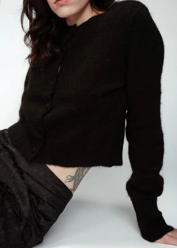 Orsina Cardigan Boat Neck Shawl Collar Notched Collar