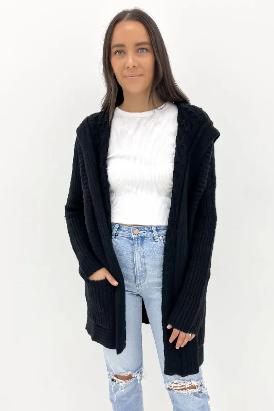 Homeward Bound II Cardigan Black Oversized Loose Flowy