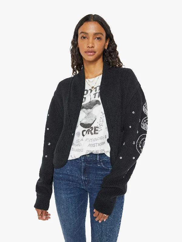 The Puff Sleeve Cardigan - Up Your Sleeve Mesh Blend Leather Blend Suede Blend