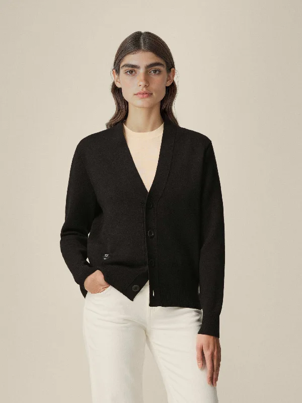 The Cardigan Light - Anthracite Black Tailored Straight A-Line