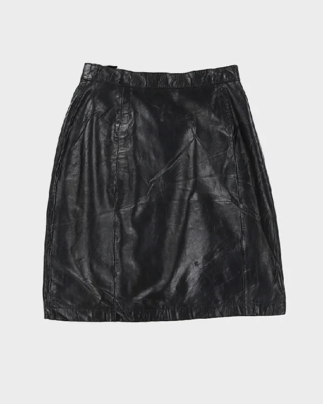 Vintage 70s Wilsons Black Leather Mini Skirt - XS/S velvet skirt luxurious