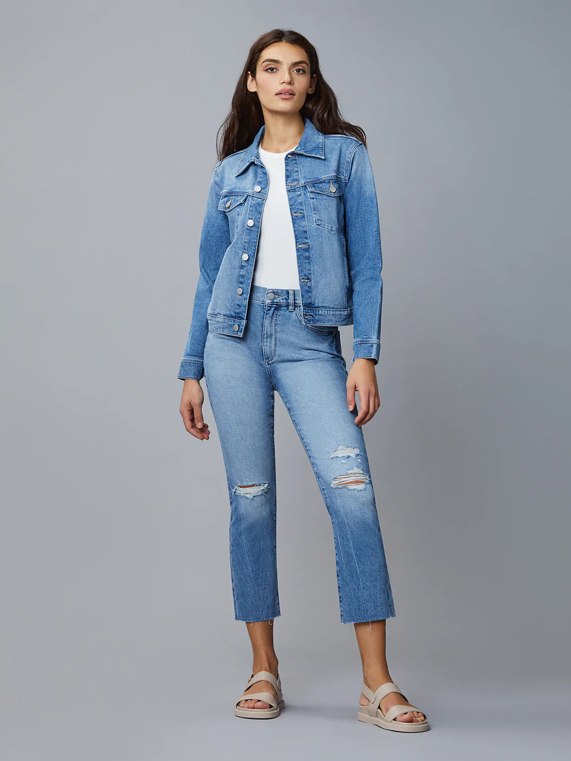 Vika Jacket Classic Denim Droplet - DL1961 Faux Fur Fabric Real Fur Fabric Shearling Fabric Vika Jacket Classic Denim Droplet - DL1961 Faux Fur Fabric Real Fur Fabric Shearling Fabric
