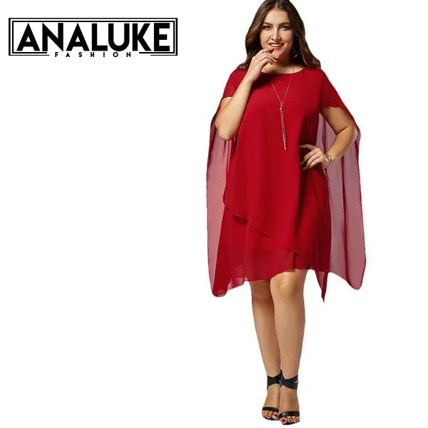 Chiffon Asymmetric Party Dress Tunics Leisure comfortable