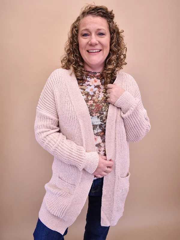 Run It By Me Knit Cardigan Chenille Blend Fleece Blend Nylon Blend