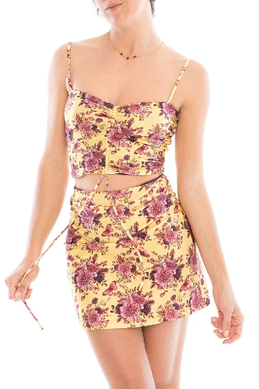 GIULIA SKIRT RINASCITA Bouquet cashmere skirt soft