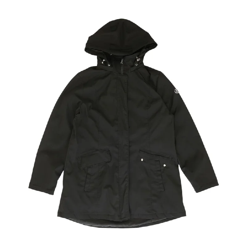 Black Solid Jacket Welt Pockets Slit Pockets Flap Pockets