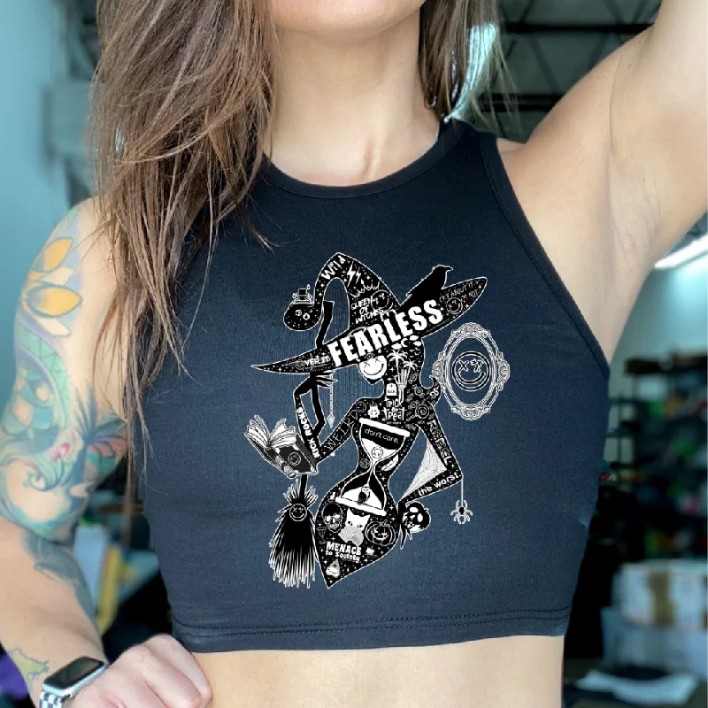 Salty Savage Ladies "SALTY WITCH" High Neck Sleeveless Crop Tank lounge tank top