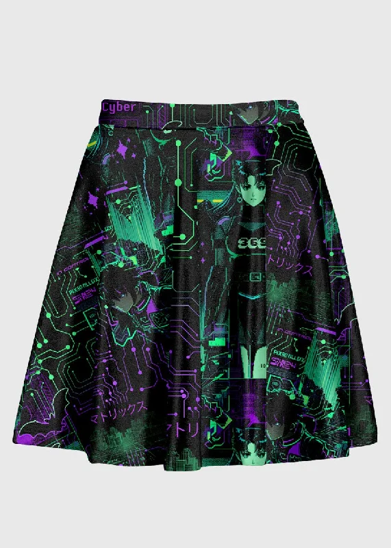 Techno Anime Raver SKirt denim skirt fashionable