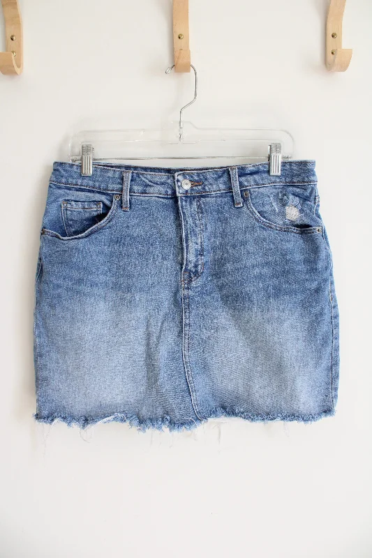 Old Navy Denim Mini Skirt | 12 leather skirt bold