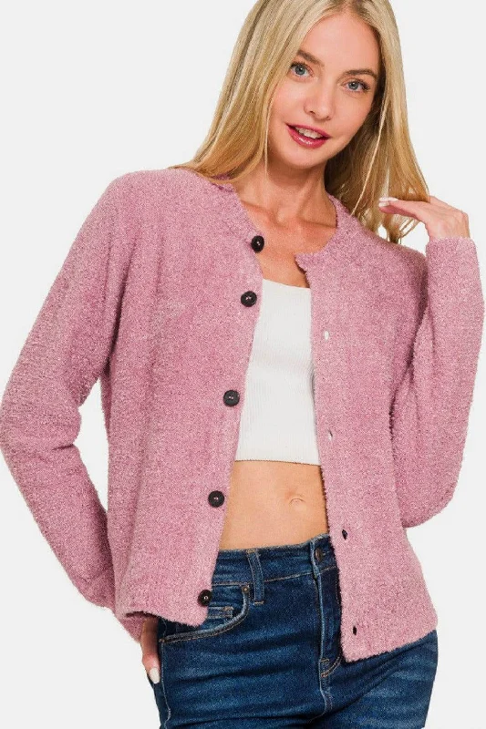 Zenana Button Down Long Sleeve Sweater Cardigan Nylon Fabric Polyester Fabric Spandex Fabric Zenana Button Down Long Sleeve Sweater Cardigan Nylon Fabric Polyester Fabric Spandex Fabric