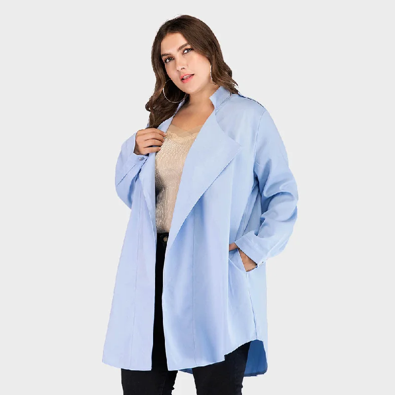 Women Basic Elegannt Lapel Cardigan Thin Temperament Long-Sleeved Solid Color Jacket Print Jacquard Patchwork