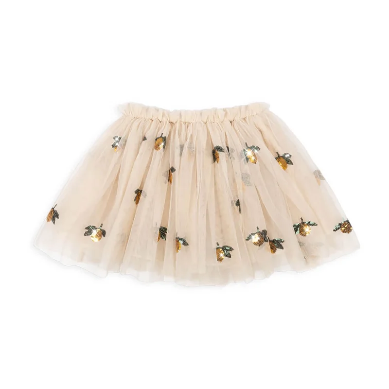 Yvonne Skirt in Lemon Sequin by Konges Slojd breathable skirt fabric
