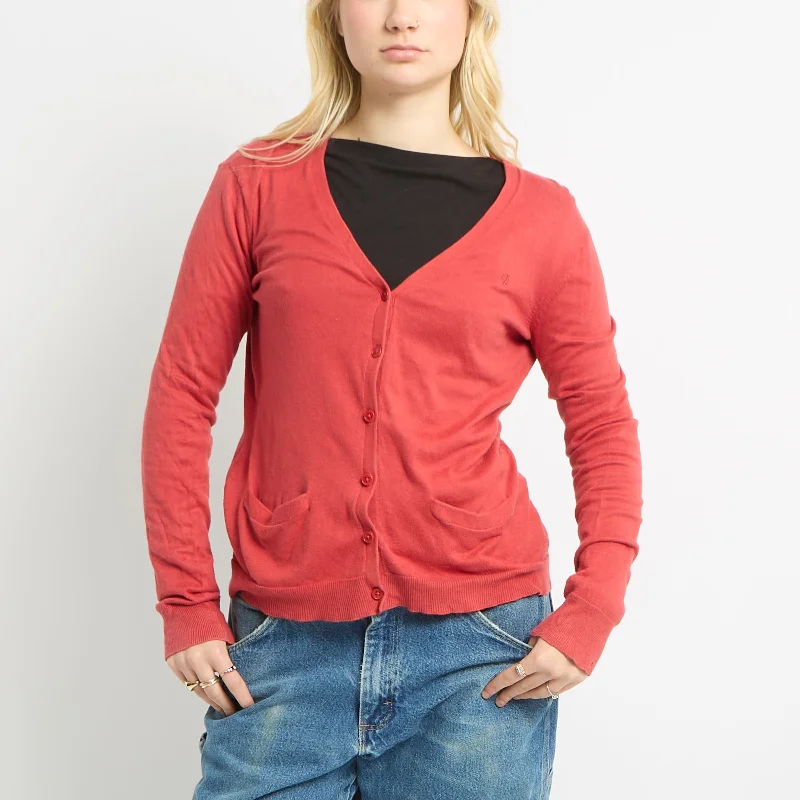 Ralph Lauren Fine Knit Cardigan - UK 10 Spandex Rayon Corduroy