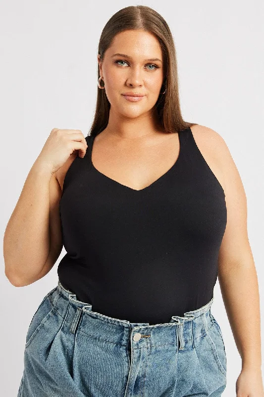 Black Tank Top V Neck Supersoft striped tank top
